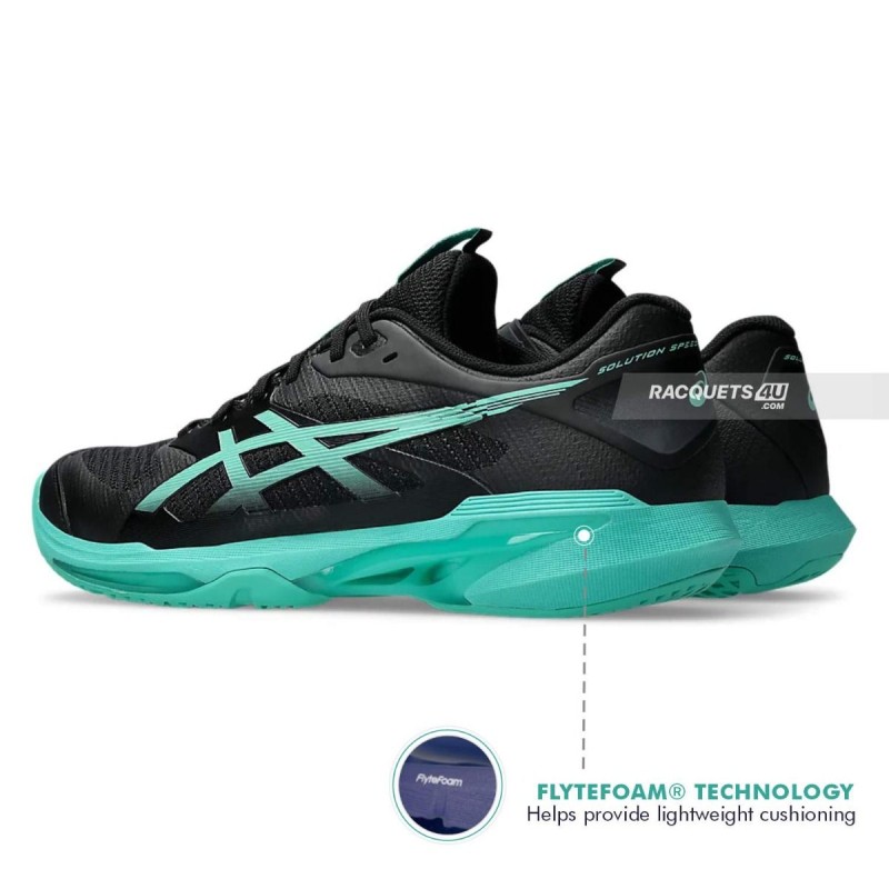 ASICS Solution Speed FF4 Tennis Shoes (Black/Aurora Green)
