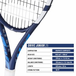 BABOLAT Drive Junior 25 Tennis Racquet (Blue, Strung)