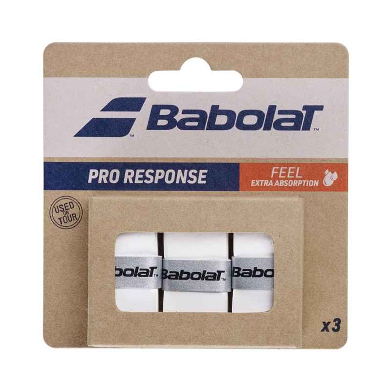 BABOLAT Pro Response Overgrip (White, 3 pcs)