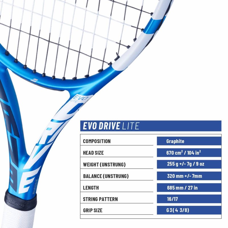 BABOLAT EVO Drive Lite Tennis Racquet (Without Cover, Unstrung)
