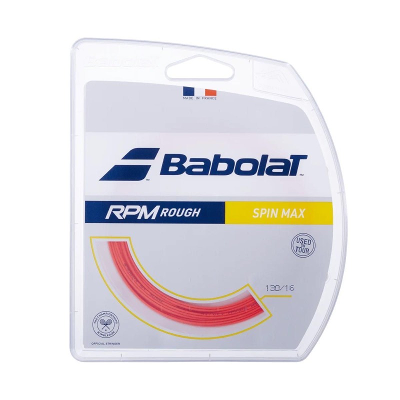 BABOLAT RPM Rough Tennis String (Red, Cut From Reel,  (16 / 1.30mm)