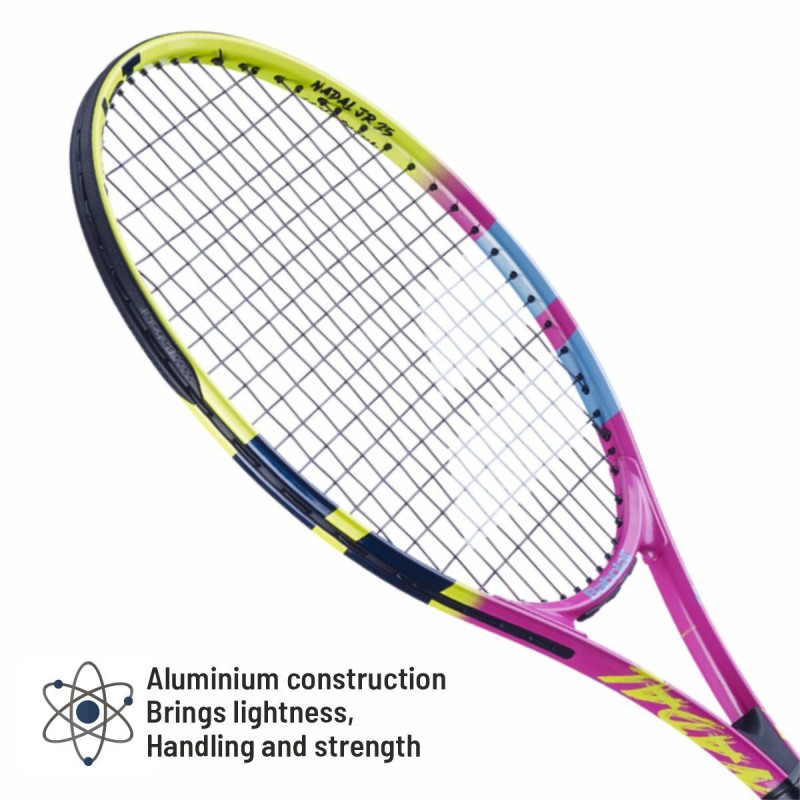 BABOLAT Nadal Junior 25 Tennis Racquet (Yellow/Pink/Blue, Strung)