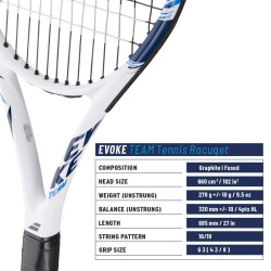 BABOLAT Evoke Team Tennis Racquet (Strung)