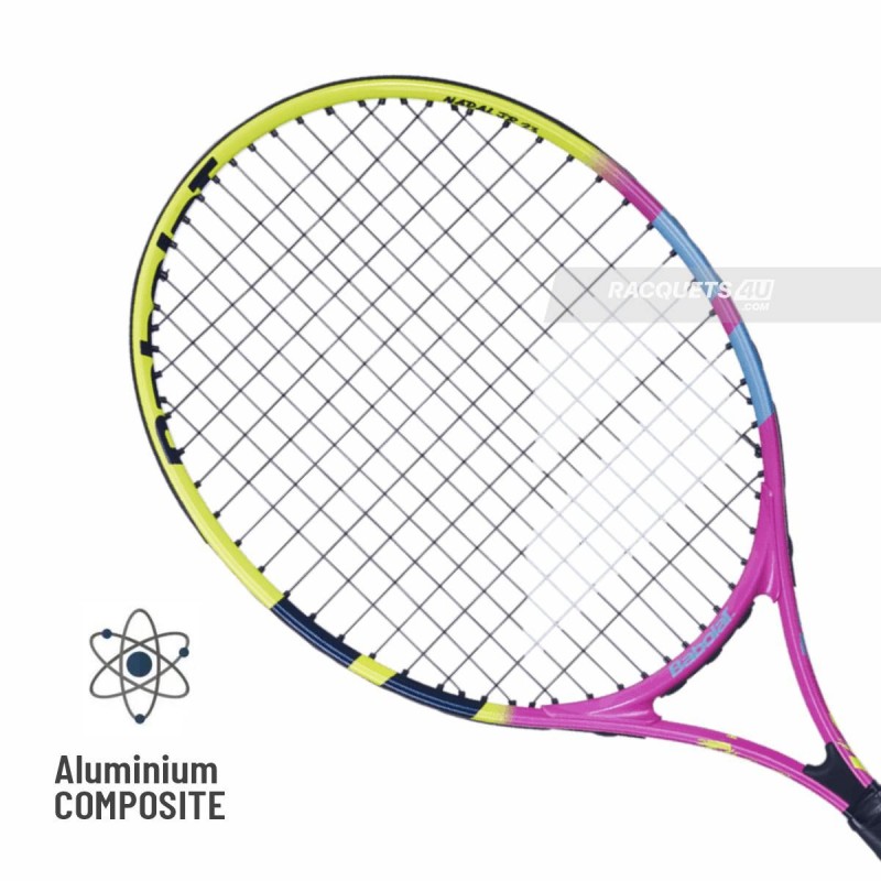 BABOLAT Nadal Junior 23 S Tennis Racquet (Yellow/Pink/Blue, Strung)
