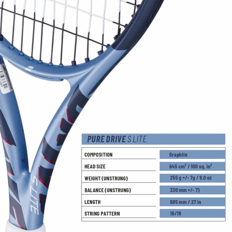BABOLAT Pure Drive Super Lite Gen 11 Tennis Racquet (Unstrung, Metallic Blue)