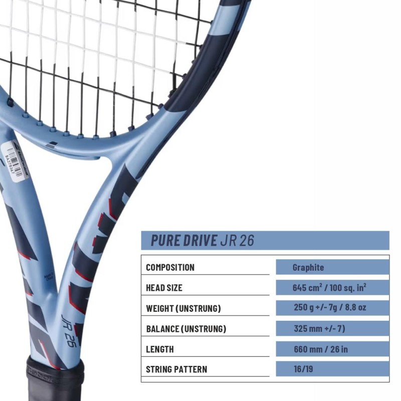 BABOLAT Pure Drive Junior 26 Gen 11 Tennis Racquet (Blue, Strung)