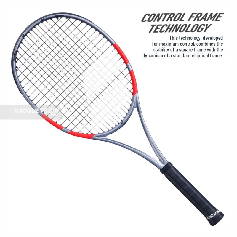 BABOLAT Pure Strike 98 18x20 4th Gen Tennis Racquet (Grey/Flue Red, Unstrung)