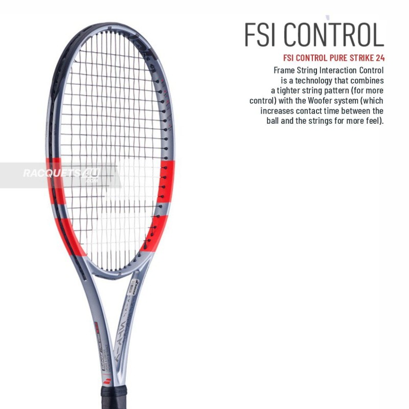 BABOLAT Pure Strike 98 18x20 4th Gen Tennis Racquet (Grey/Flue Red, Unstrung)