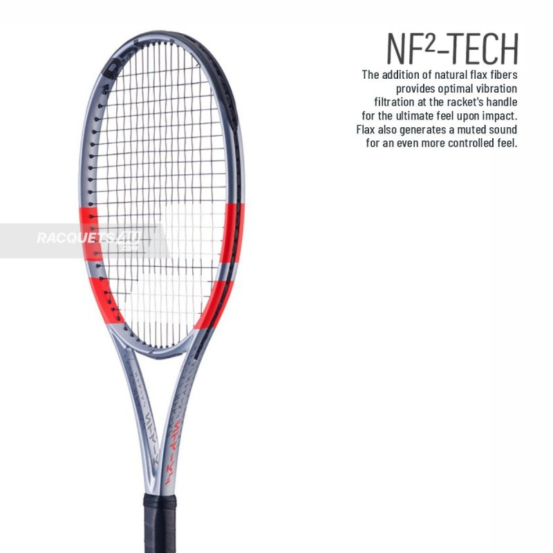 BABOLAT Pure Strike Team 4th Gen Tennis Racquet (Grey/Flue Red, Unstrung)