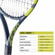 BABOLAT Aero Junior 25 Tennis Racquet (Grey/Flue/Yellow, Strung)