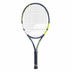 BABOLAT Aero Junior 25 Tennis Racquet (Grey/Flue/Yellow, Strung)