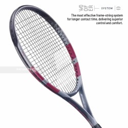 BABOLAT Evo Aero Gen 2 Tennis Racquet (Grey/Rasberry/Pink, Unstrung)