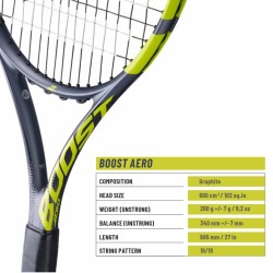 BABOLAT Boost Aero Tennis Racquet (Grey/Fl/Yellow, Strung)