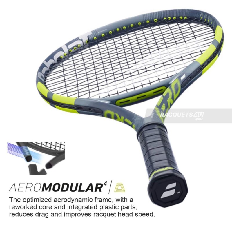 BABOLAT Pure Aero 98 Gen 9 Tennis Racquet (Grey/Flue/Yellow, Unstrung)
