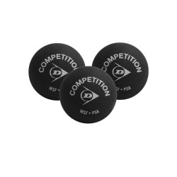 DUNLOP Competition Single Dot Yellow Squash Ball (3 Pcs)