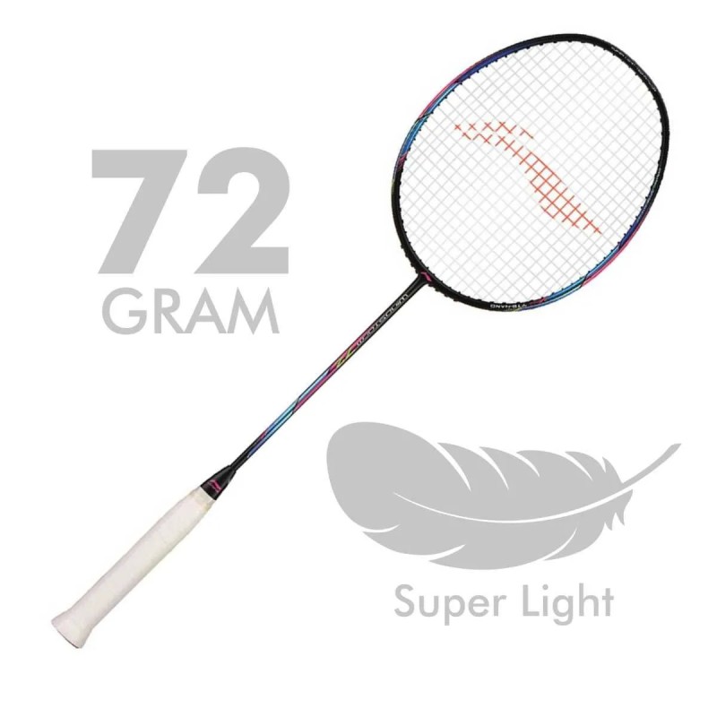 LI-NING Windstorm 72 Badminton Racquet (Black/Charcoal/Peach, Unstrung)