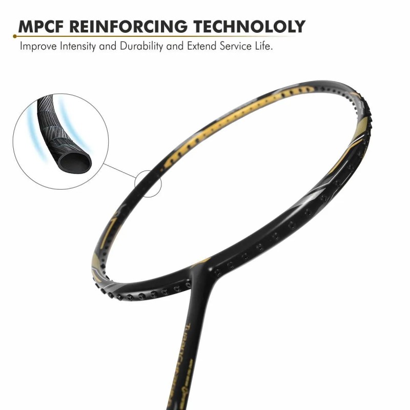 LI-NING Turbo Charging Z Drive Badminton Racquet (Unstrung, Black/Gold)