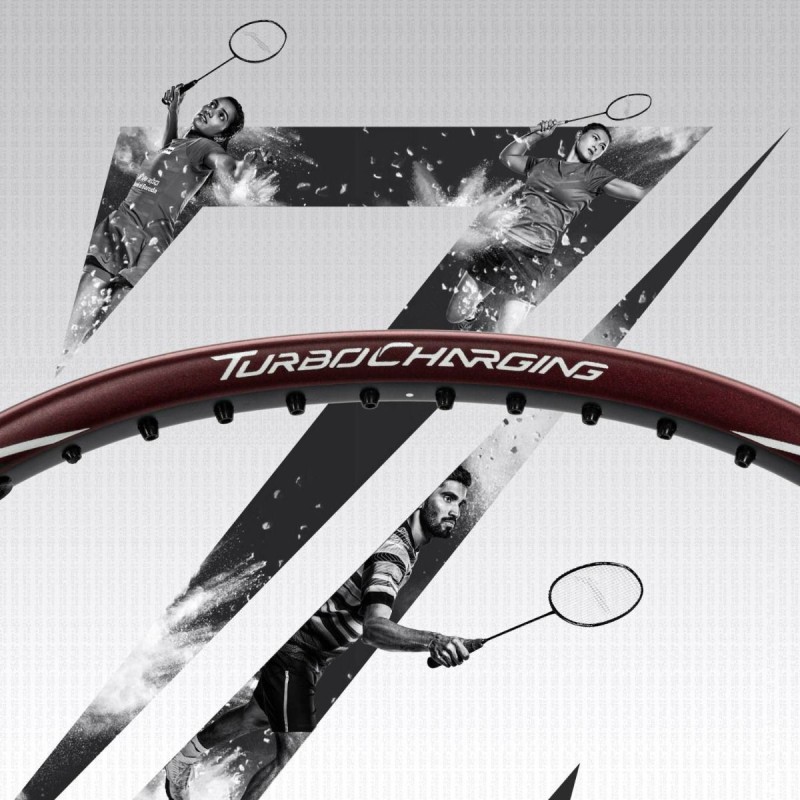 LI-NING Turbo Charging Z Combat Badminton Racquet (G6, Unstrung, Red/Black)