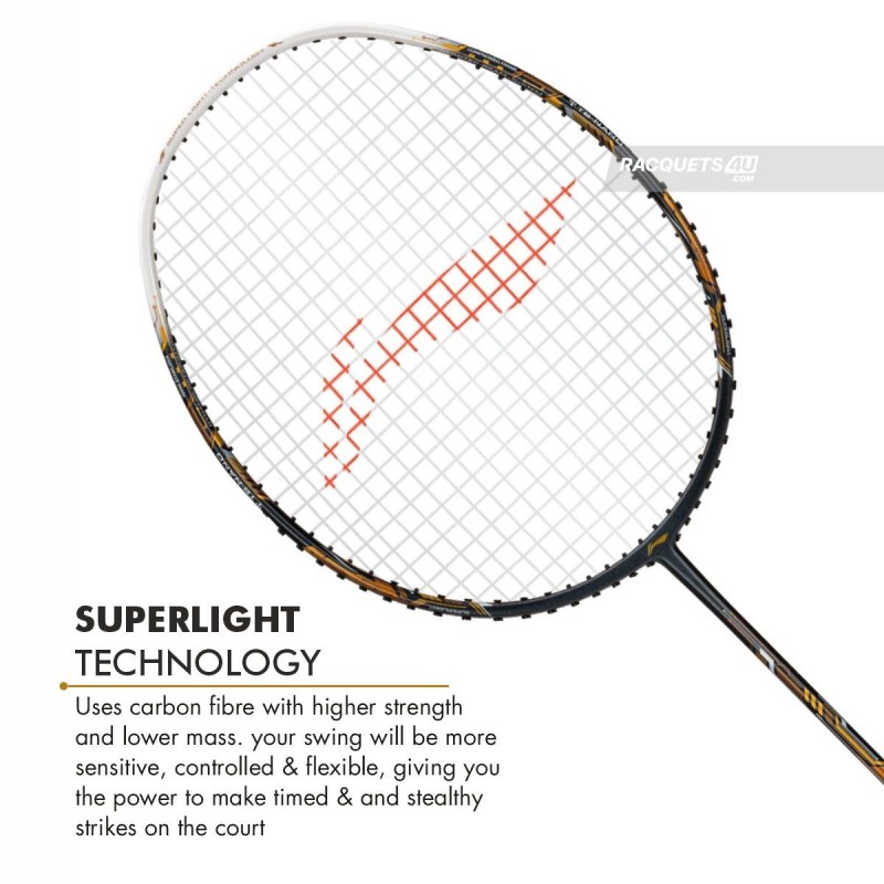 LI-NING Air-Force 77 G3 Badminton Racquet (Dark/Grey/White/Gold, Unstrung)