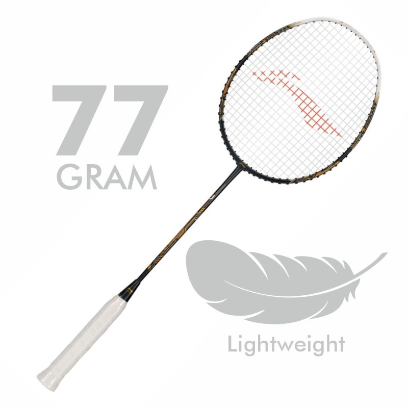 LI-NING Air-Force 77 G3 Badminton Racquet (Dark/Grey/White/Gold, Unstrung)
