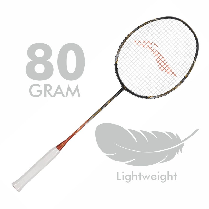 LI-NING Air-Force 80 G3 Badminton Racquet (Dark Grey/Amber/Gold, Unstrung)