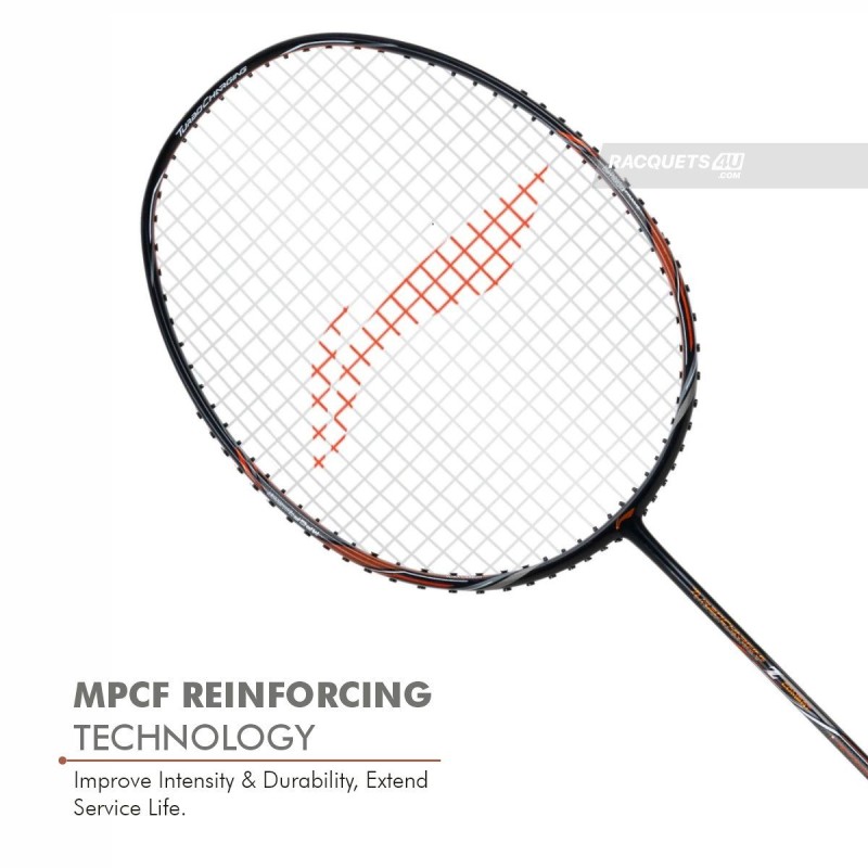 LI-NING Turbo Charging Z Combat Badminton Racquet (Unstrung, Black/Cooper)