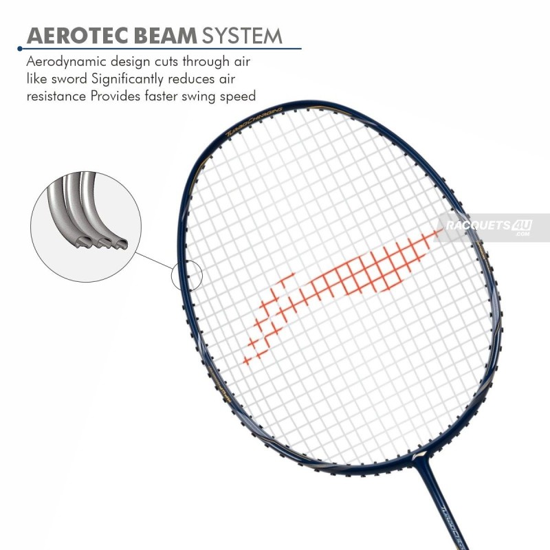 LI-NING Turbo Charging Z Boost Badminton Racquet (Navy/Silver, Unstrung)