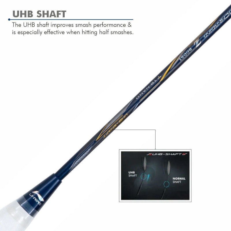 LI-NING Turbo Charging Z Boost Badminton Racquet (Navy/Silver, Unstrung)