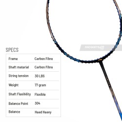 LI-NING Ignite 8 Badminton Racquet (Black/Blue/Old Gold, Unstrung)