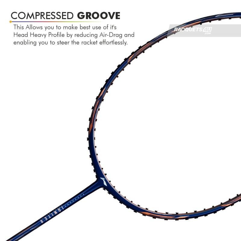 LI-NING Ignite 8 Badminton Racquet (Dark Navy/Cooper, Unstrung)