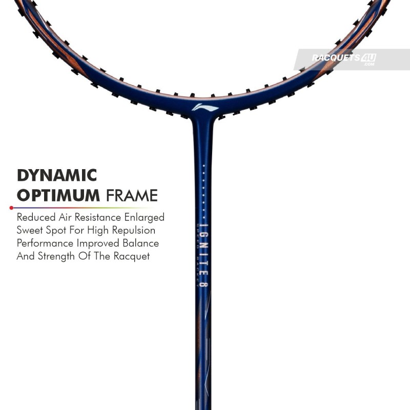 LI-NING Ignite 8 Badminton Racquet (Dark Navy/Cooper, Unstrung)