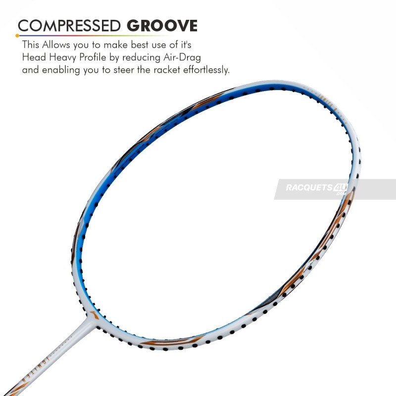 LI-NING Ignite 8 Badminton Racquet (Pearl White/Blue, Unstrung)