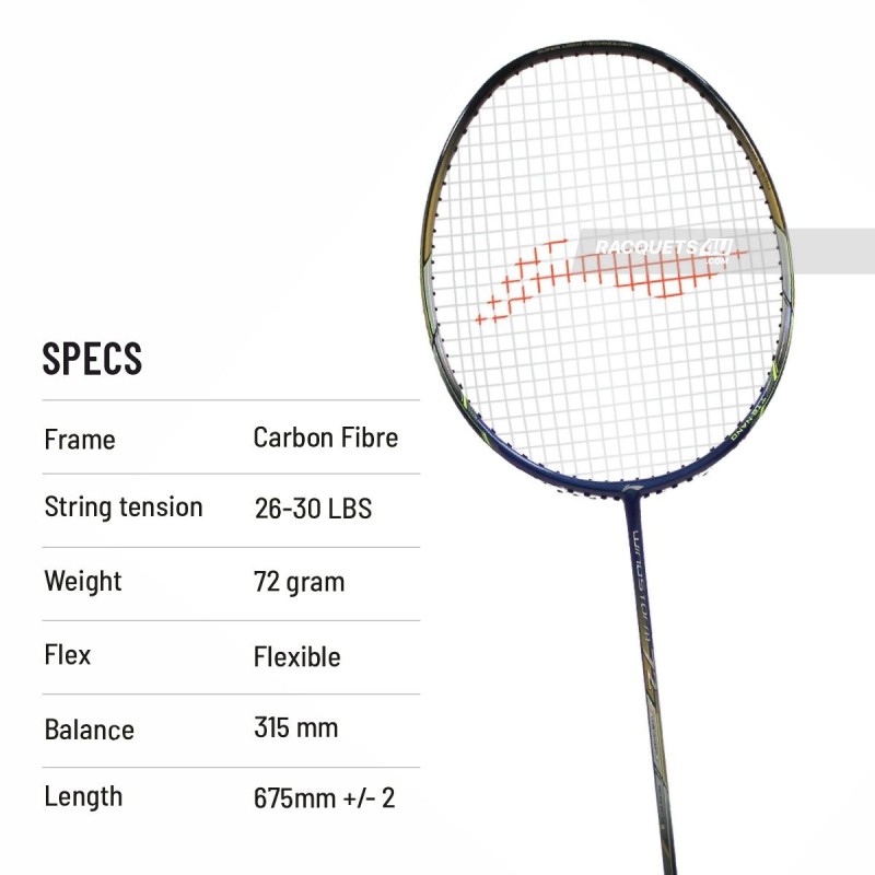 LI-NING Windstorm 72 Badminton Racquet (Navy/Black, Unstrung)