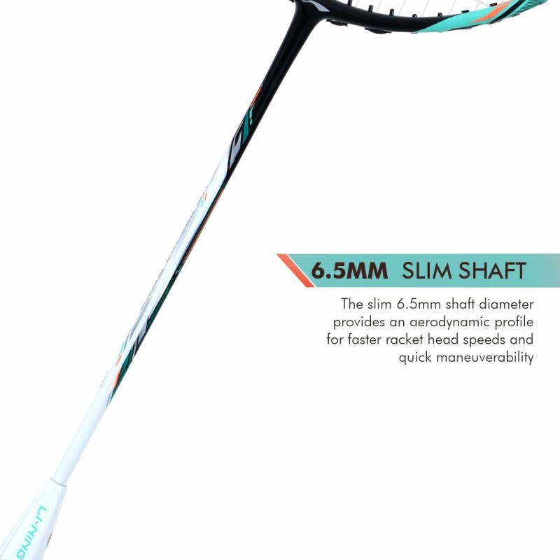 LI-NING Halbertec 7000 Badminton Racquet (Green/Orange, Unstrung)