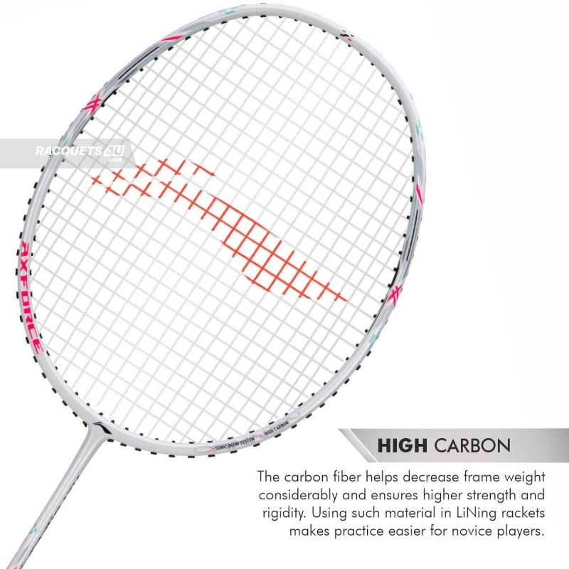 LI-NING AX-FORCE Cannon Light Badminton Racquet (White, Unstrung)