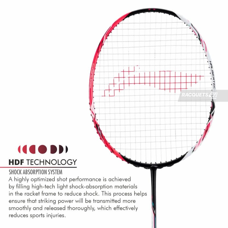 LI-NING Halbertec 4000 Badminton Racquet (Pearl White/Neon Pink, Unstrung)