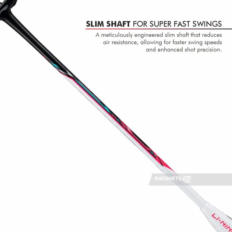 LI-NING Halbertec 4000 Badminton Racquet (Pearl White/Neon Pink, Unstrung)