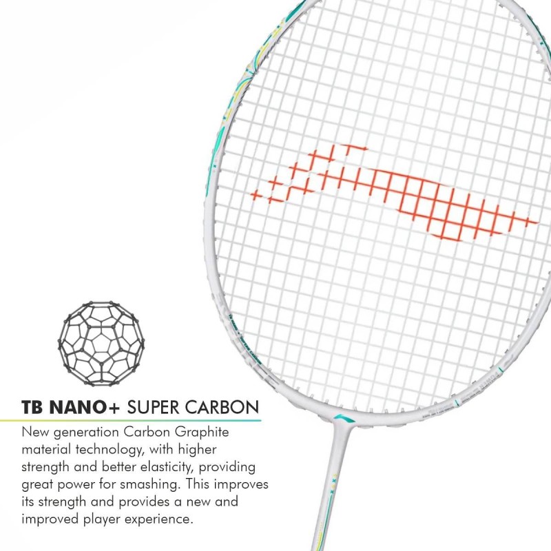 LI-NING AX-FORCE 60 Badminton Racquet (White, Unstrung)