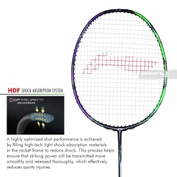 LI-NING Halbertec 9000 Badminton Racquet (Green/Purple, Unstrung)