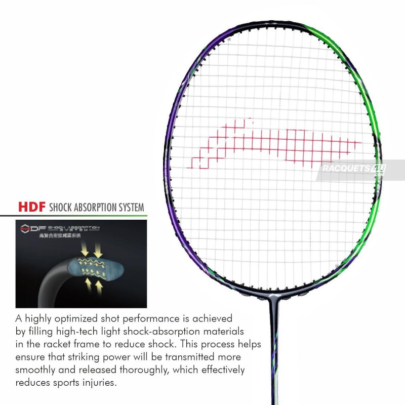 LI-NING Halbertec 9000 Badminton Racquet (Green/Purple, Unstrung)
