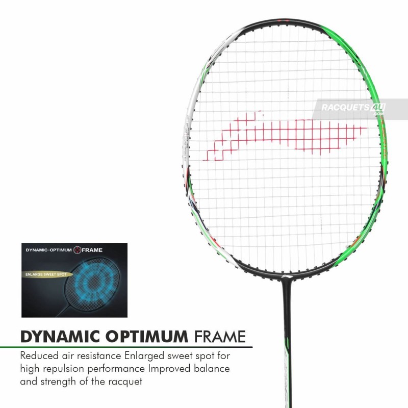 LI-NING Halbertec 3000 Badminton Racquet (Pearl White/Jade Green, Unstrung)