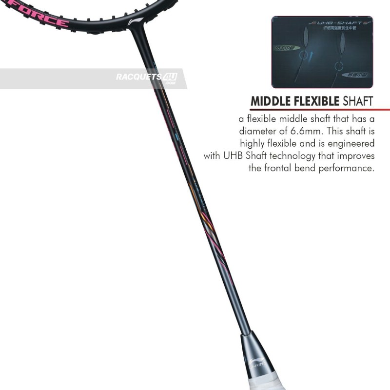 LI-NING AX-FORCE 80 Badminton Racquet (Black/Gold, Unstrung)