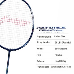LI-NING AX-FORCE Cannon Pro Badminton Racquet (Dark Purple/Blue, Unstrung)