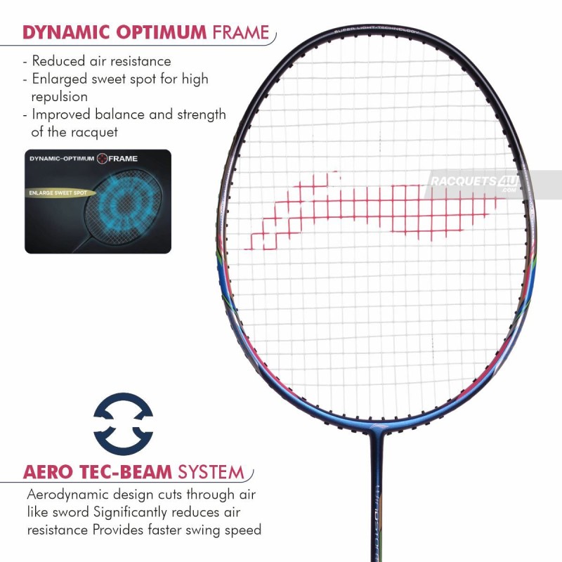 LI-NING Windstorm 72 Badminton Racquet (Navy/Black/Pink, Unstrung)