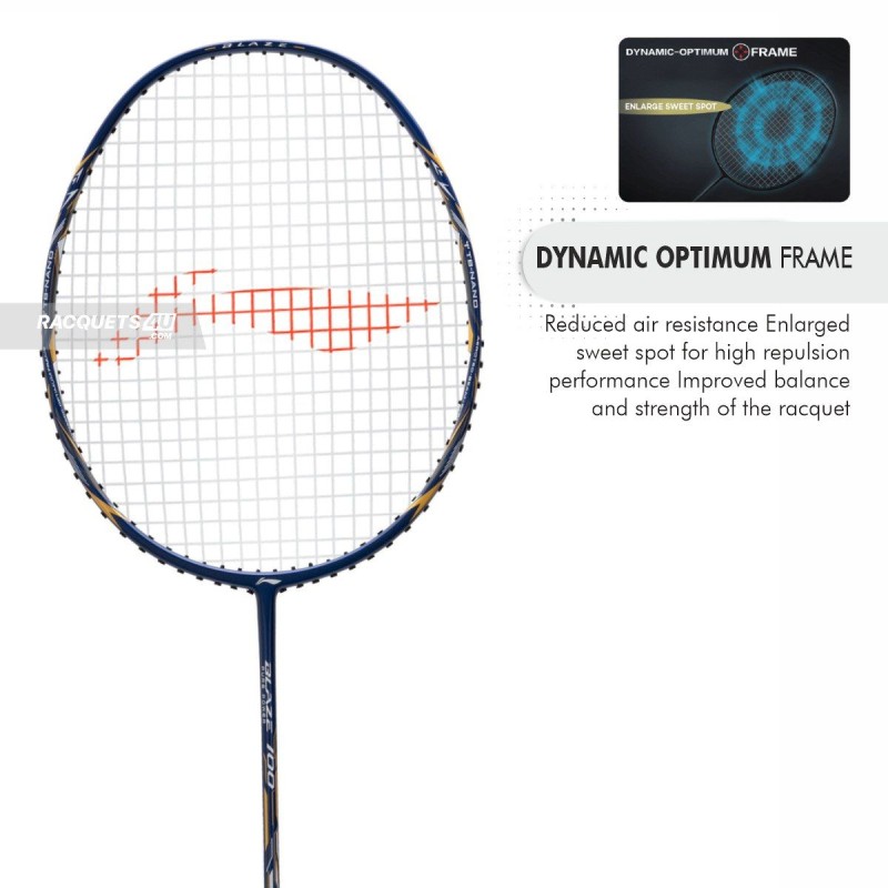 LI-NING Blaze 100 Badminton Racquet (Navy/White/Gold, Unstrung)