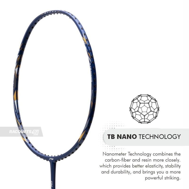 LI-NING Blaze 100 Badminton Racquet (Navy/White/Gold, Unstrung)