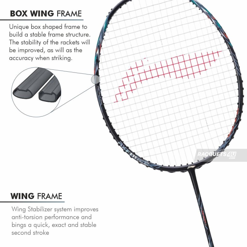 LI-NING AX-FORCE 70 Badminton Racquet (Black/Silver, Unstrung)