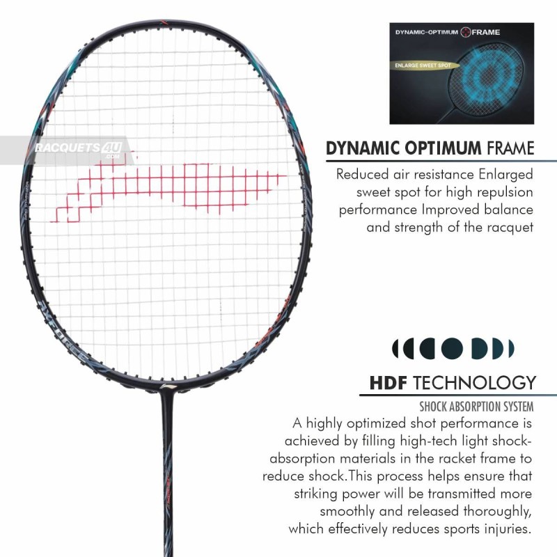 LI-NING AX-FORCE 70 Badminton Racquet (Black/Silver, Unstrung)