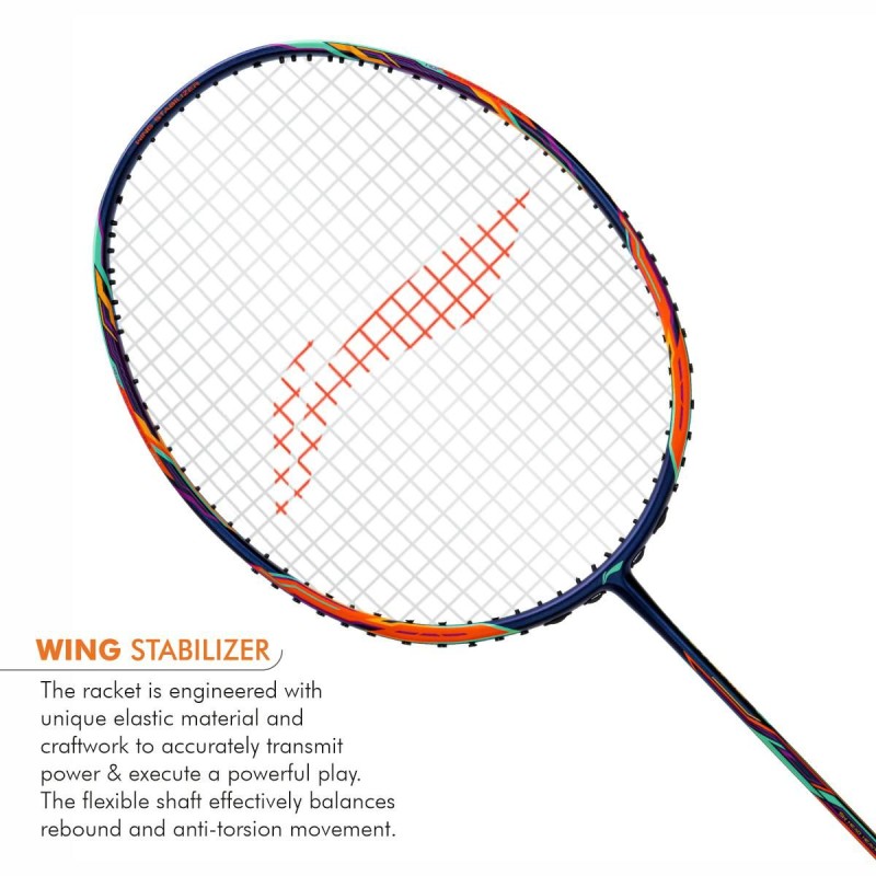 LI-NING Tectonic 6 Badminton Racquet (Orange/Black, Unstrung)