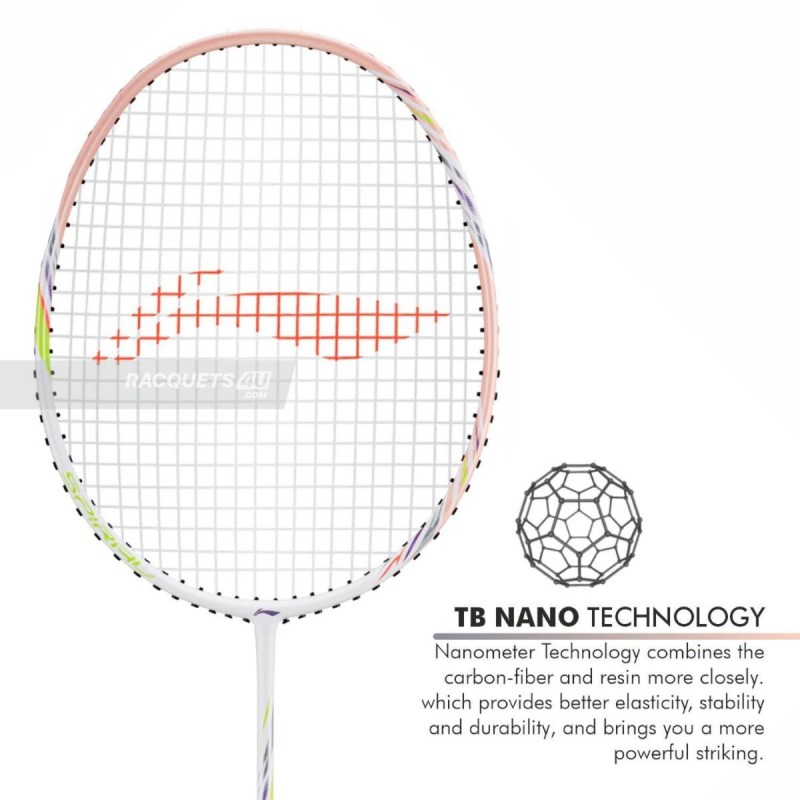 LI-NING Bladex Spiral Badminton Racquet (Light Smoke/Pink, Unstrung)